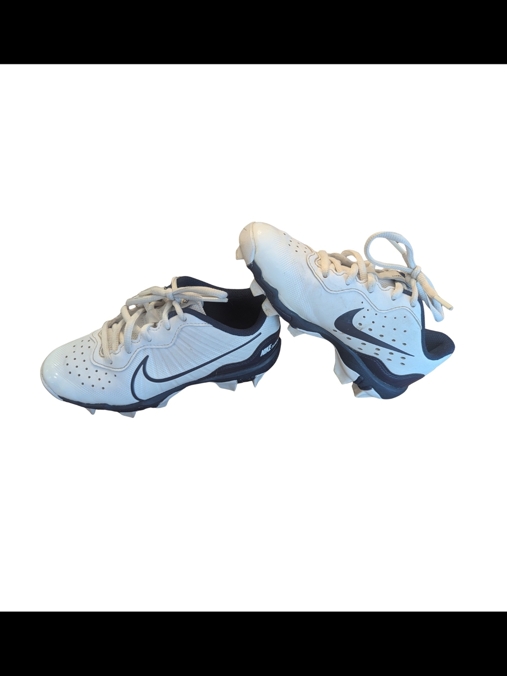 EUC Nike Youth 1.5Y Alpha Hurache 4 Keystone White Blue Baseball Cleats